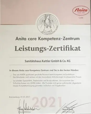 Zertifikat Anita